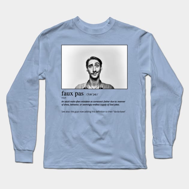 Funny Faux Pas Dad Joke Pun with "Suave" Picture (MD23Frd014) Long Sleeve T-Shirt by Maikell Designs